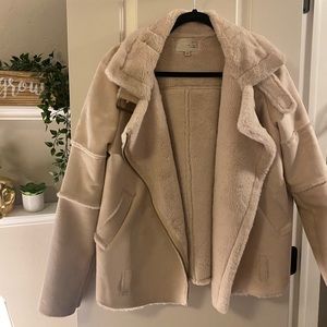 J.O.A heavy furry coat - blush pink